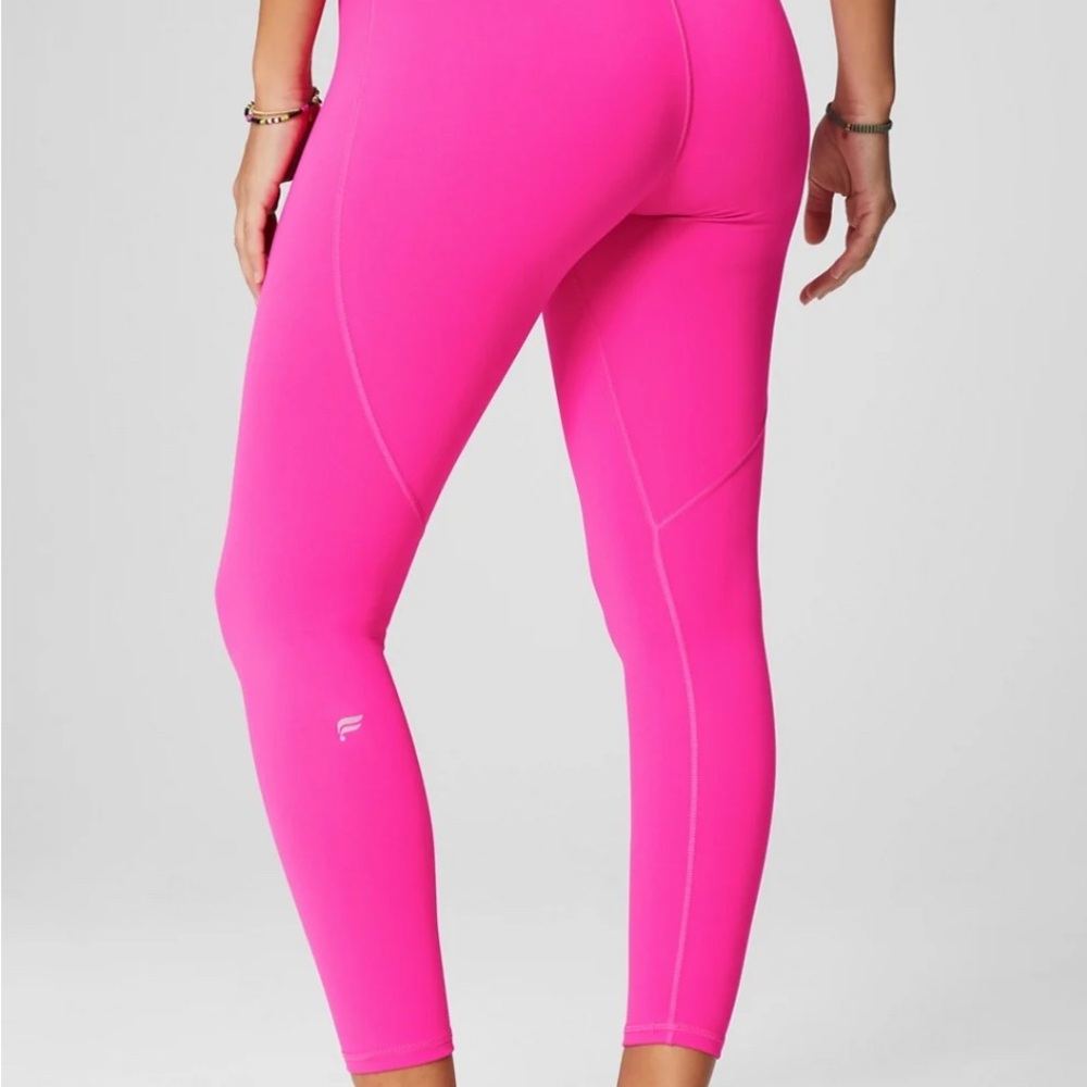 Fabletics Boost Powerhold 7/8 Pink Leggings